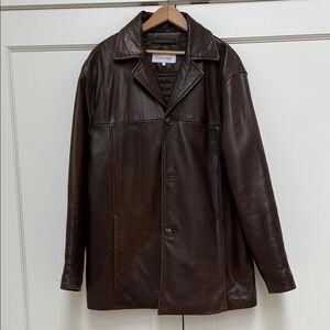 Calvin Klein Men's Brown Leather Jacket